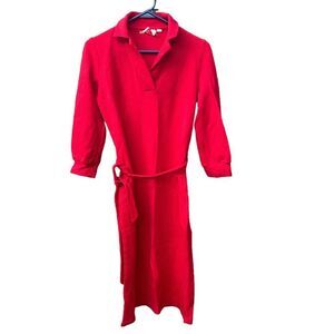 Vintage Vivanti size 14 (medium ) 100% wool red dress with sash belt.